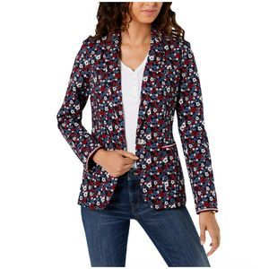 Tommy Hilfiger Women's Sky Captain Ditsy Floral Blazer Size 16 One Button